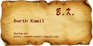Barth Kamil névjegykártya